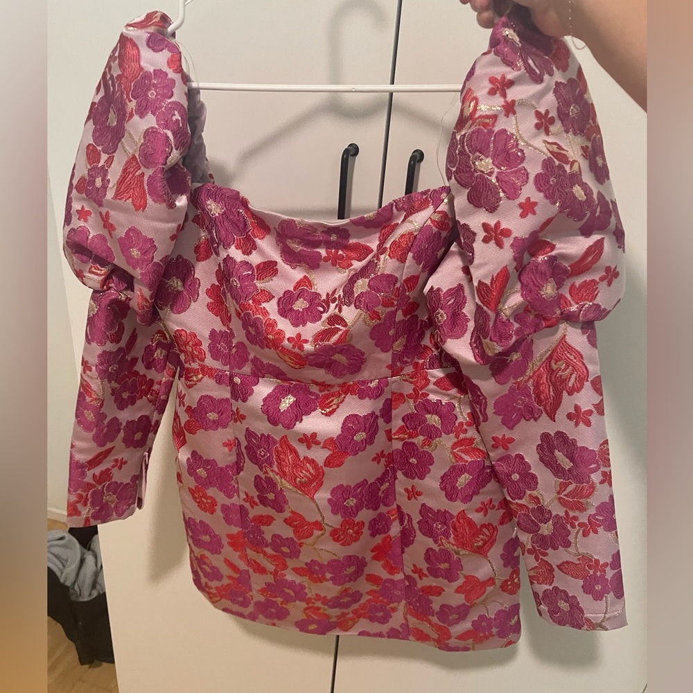Jacquard floral mini dress